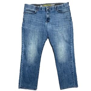 Lee Extreme Motion MVP Straight Fit Tapered Leg Denim Jeans 44 X 30 Whiskered